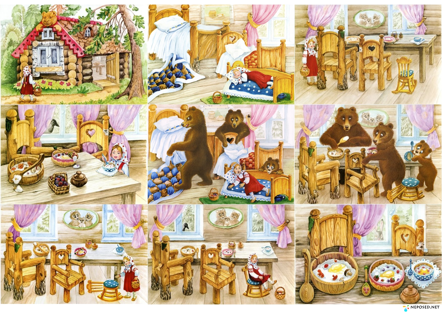Иллюстрации к сказке три медведя